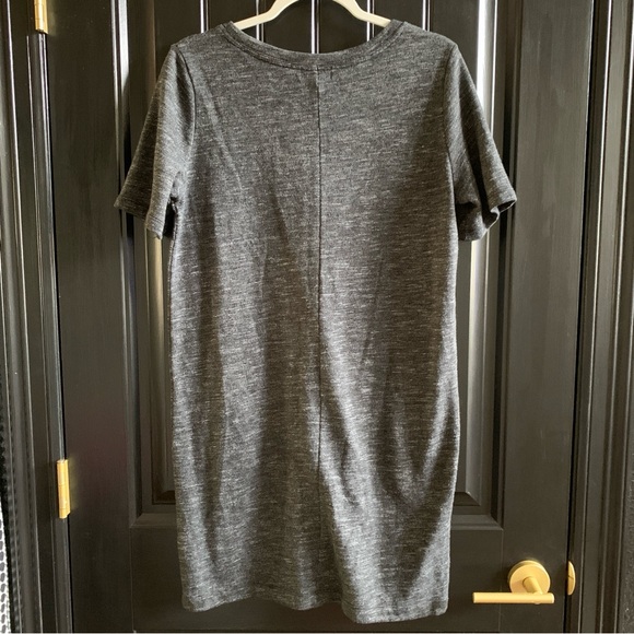 GAP Dark Grey Marbled Zipper Pocket Short Sleeve T-Shirt Dress | Medium - Picture 4 of 6